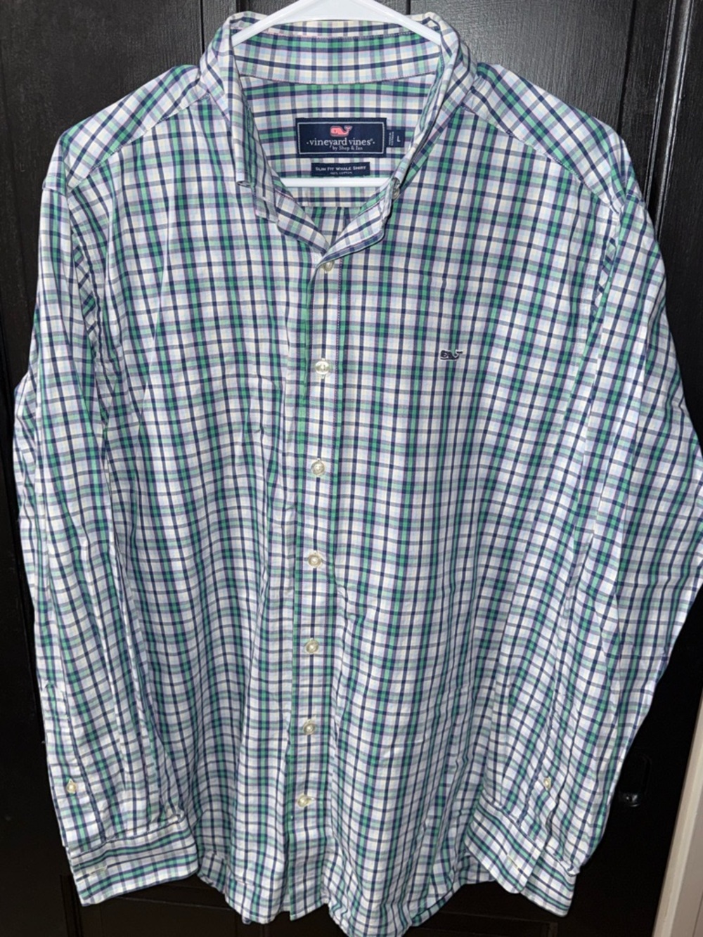 Vineyard Vines Green & Blue Plaid Long-Sleeve Button-Down Shirt